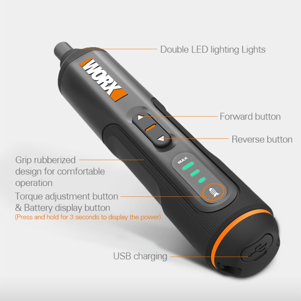 Worx WX240 Electric Screwdrivers USB Rechargeable 26 Bit Set Drill - Ray's Green Space