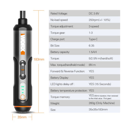 Worx WX240 Electric Screwdrivers USB Rechargeable 26 Bit Set Drill - Ray's Green Space